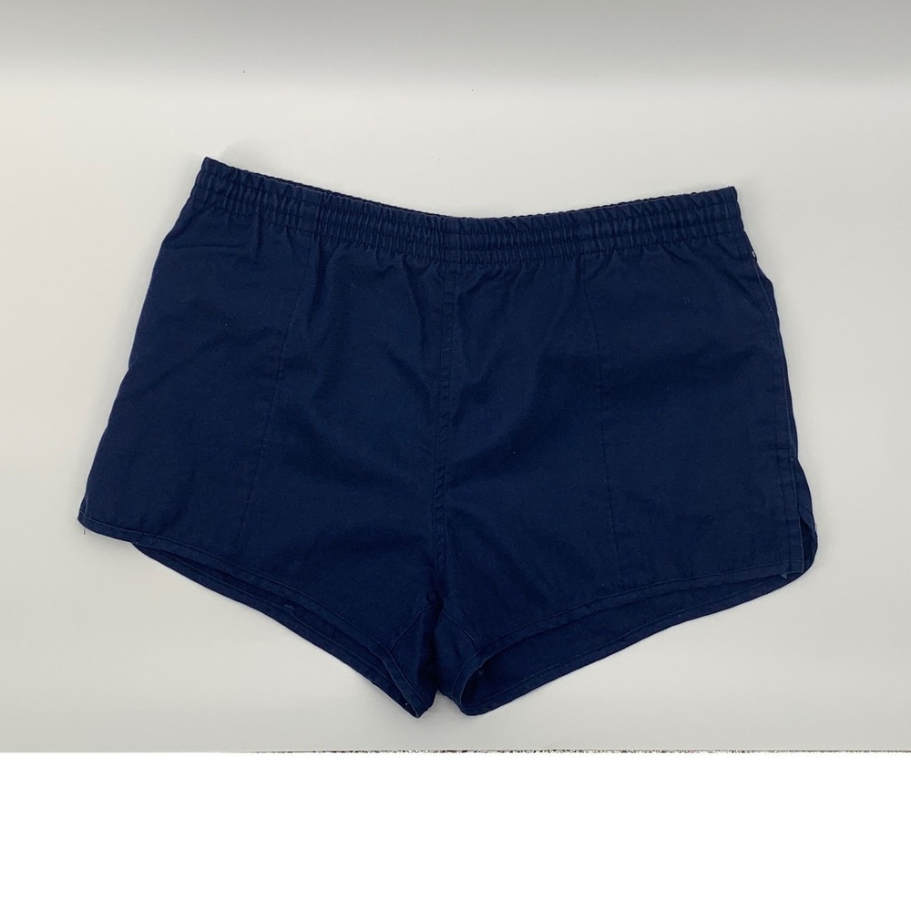 Vintage Woolrich Woman Navy Blue Athletic Shorts Elastic Waist Back Pocket M